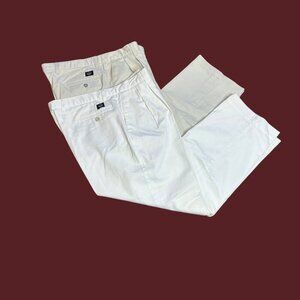 Dockers Men's Chino's Khaki White Pants Pleated Front  Size 36 2 Pair